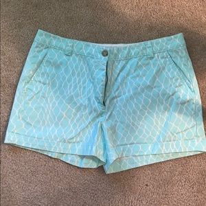 Turquoise design crew shorts
